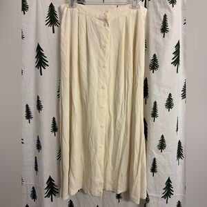 Vintage TR Bentley Button Front White Midi Skirt Women’s Size Large